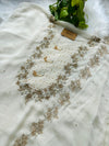 Hand Detailed Pure Chiffon Unstitched Partywear Suit