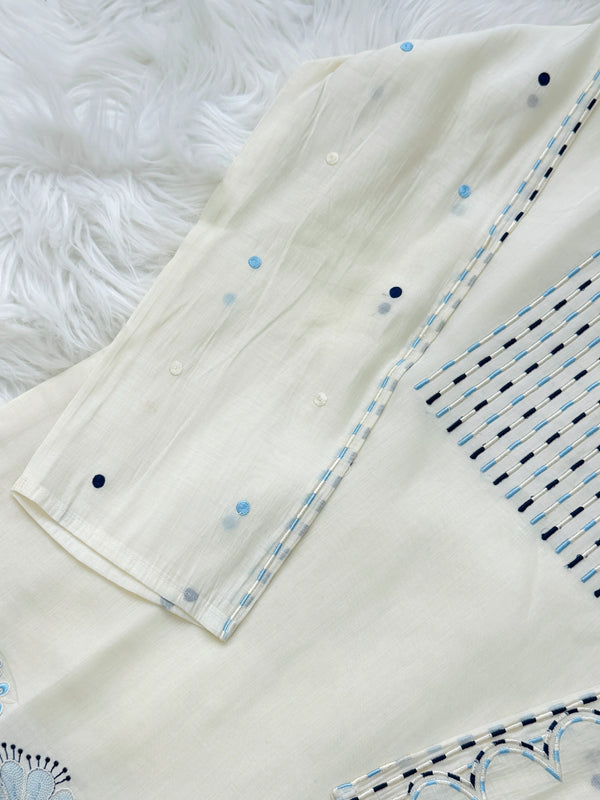 ✨ Premium Mul Chanderi Appliqué Work Kurti Set ✨