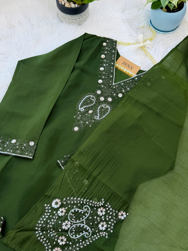 ✨ Premium Mul Chanderi Handwork Kurti Set ✨
