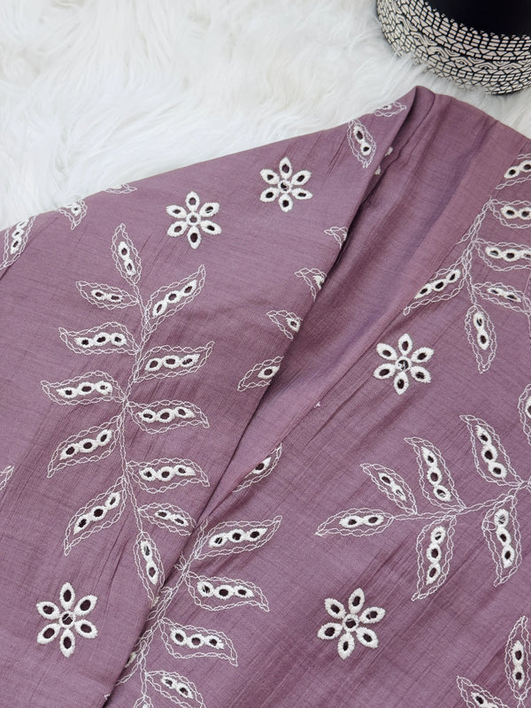 ✨ Coral Crush Chanderi A-Line Kurti Set ✨