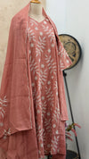 ✨ Coral Crush Chanderi A-Line Kurti Set ✨