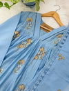 ✨ Pure Mul Chanderi Embroidery Work Anarkali Set