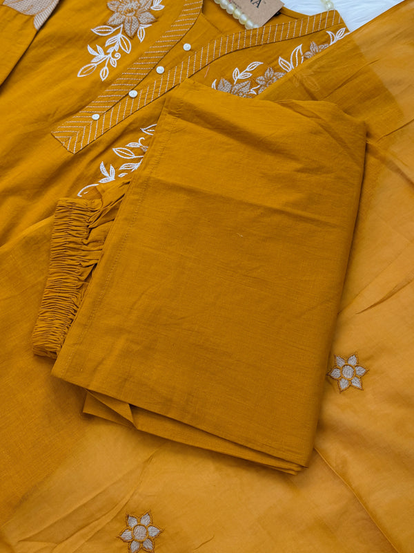 ✨ Pure Cotton Embroidered Kurti Set