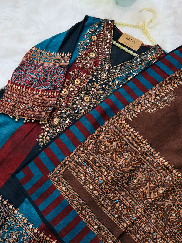 ✨ Embroidered Hand-Detailed Farshi Salwar Set