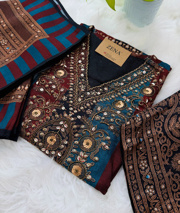 ✨ Embroidered Hand-Detailed Farshi Salwar Set