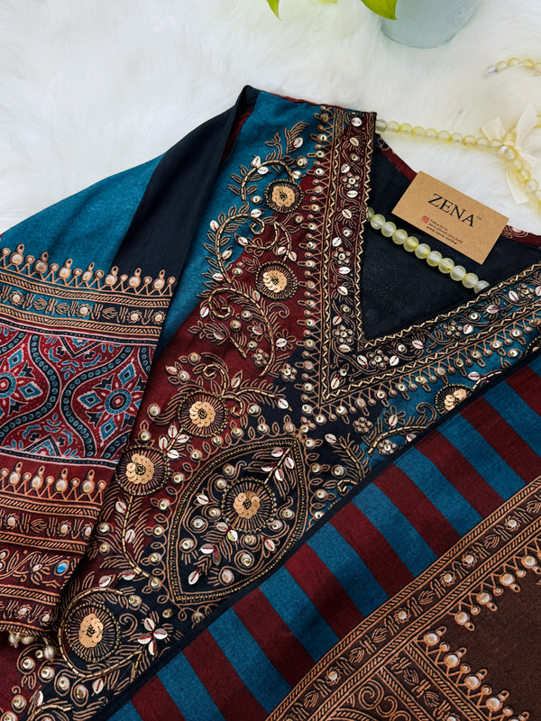 ✨ Embroidered Hand-Detailed Farshi Salwar Set