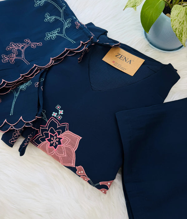 ✨ Glass Chanderi Kurti Set