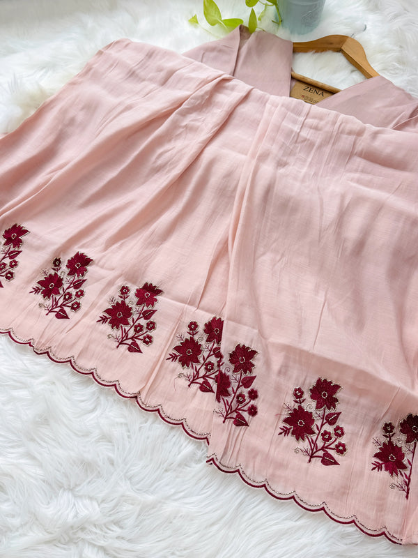 ✨ Mul Chanderi Handwork Anarkali Set