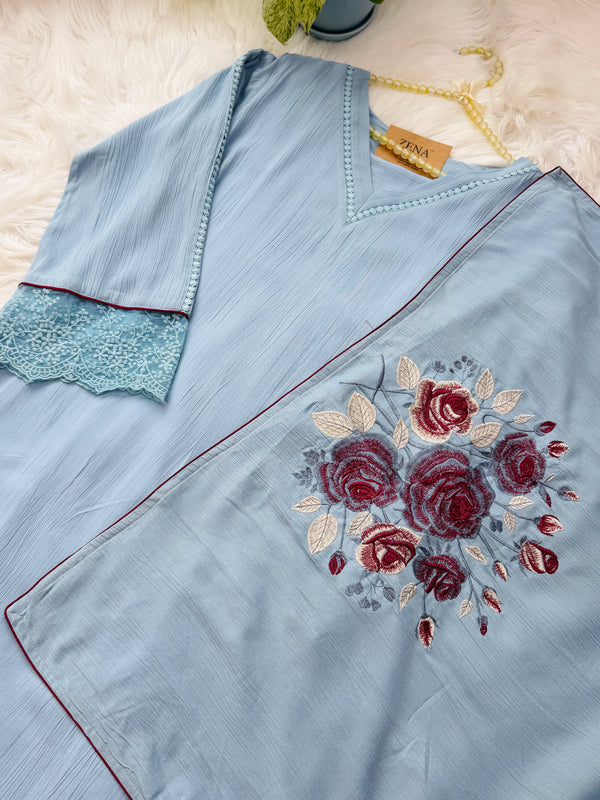 ✨ Imported Crush Rayon Ready-to-Wear Embroidered Anarkali set