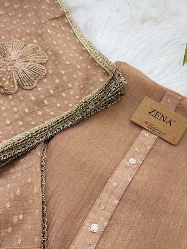 ✨ Crush Tissue Silk Jacquard Work Unstitched Suit ✨
