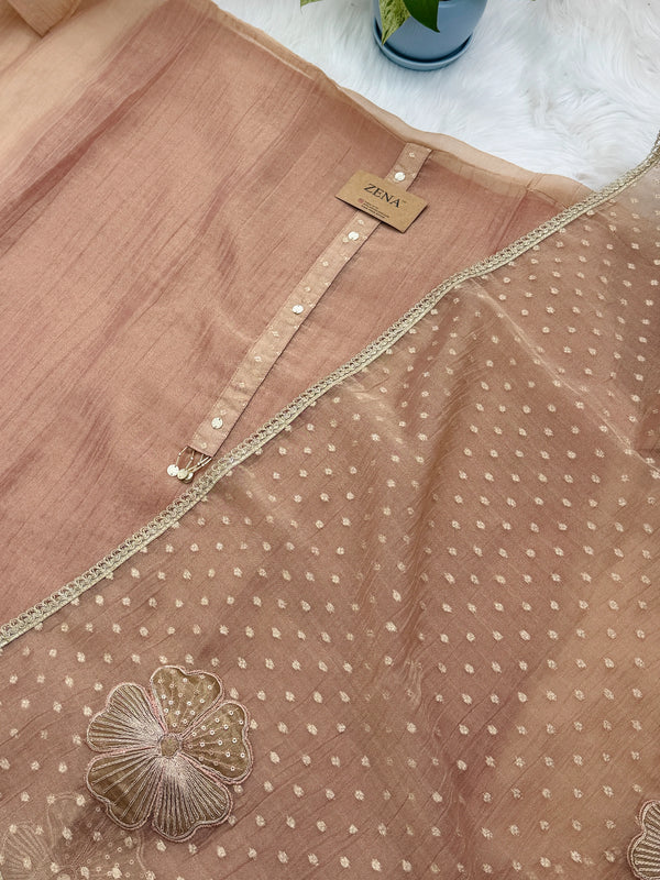 ✨ Crush Tissue Silk Jacquard Work Unstitched Suit ✨