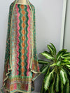 Unstitched Crêpe Mirror Work Partywear Suit – Elegant Festive Wear