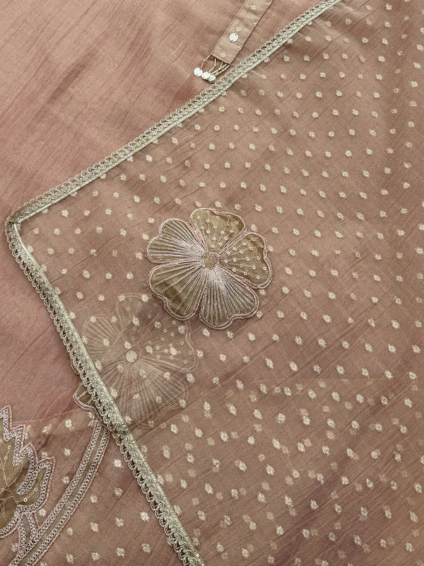 ✨ Crush Tissue Silk Jacquard Work Unstitched Suit ✨