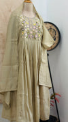 ✨ Glass Chanderi Handwork Anarkali Set ✨
