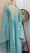 ✨ Glass Chanderi Handwork Anarkali Set ✨