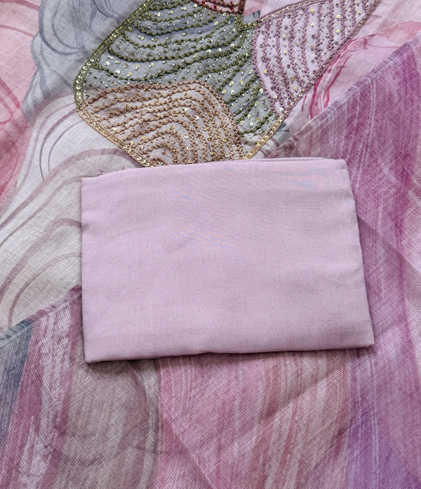 ✨ Linen Hand-Detailed Unstitched Suit ✨