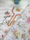✨ Linen Silk Hand-Embroidered Unstitched Suit with Kota Doria Dupatta ✨