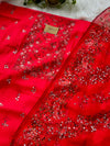 Unstitched Organza Digital Printed Suit with Original Mirror Work – Festive Beauty