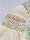 Mul cotton mirror work Anarkali kurti set