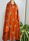 Mul Chanderi Hand Detailed Kurti Set