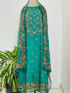 Unstitched Organza Digital Printed Suit with Original Mirror Work – Festive Beauty