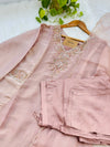 Tissue silk handwork a-line Kurti set