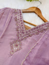 Tissue silk handwork a line Kurti set