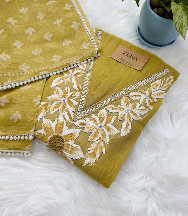 ✨ Jamdhani Cotton Unstitched Partywear Suit ✨