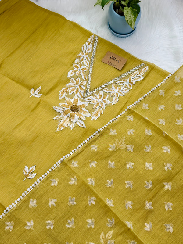 ✨ Jamdhani Cotton Unstitched Partywear Suit ✨