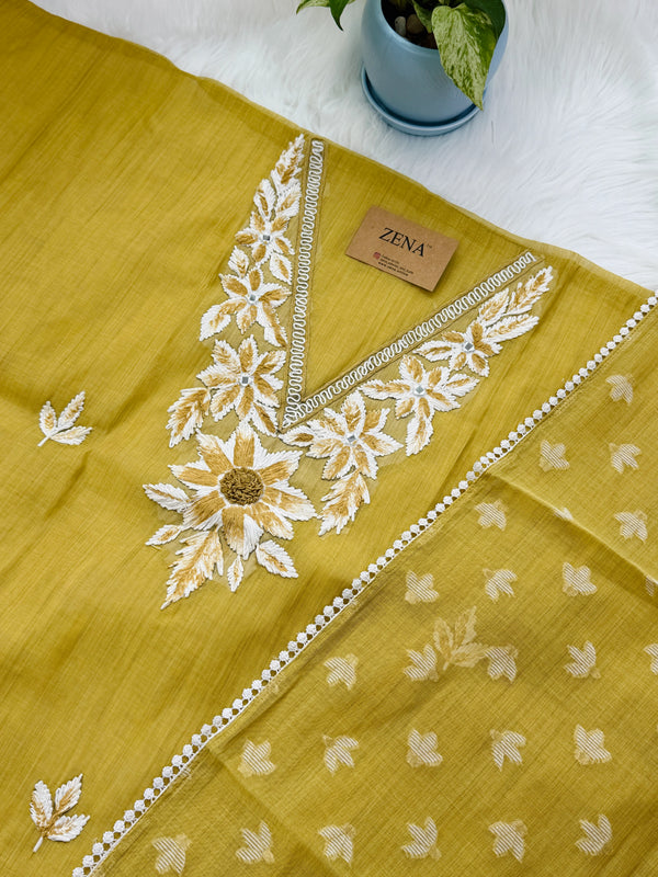 ✨ Jamdhani Cotton Unstitched Partywear Suit ✨