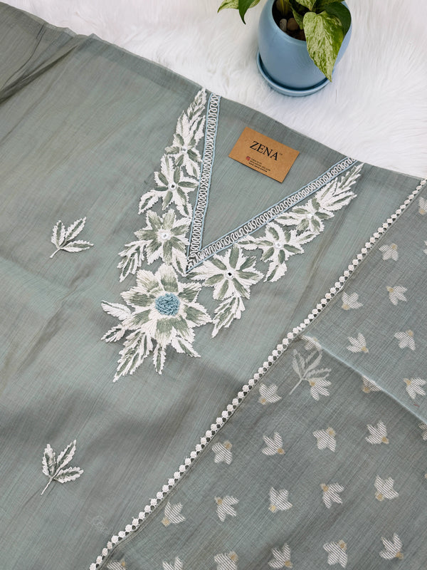 ✨ Jamdhani Cotton Unstitched Partywear Suit ✨