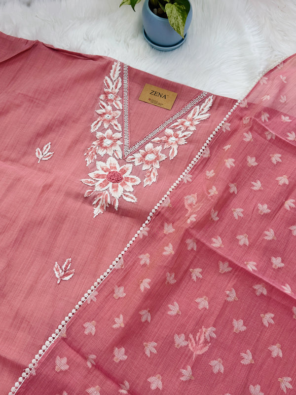 ✨ Jamdhani Cotton Unstitched Partywear Suit ✨