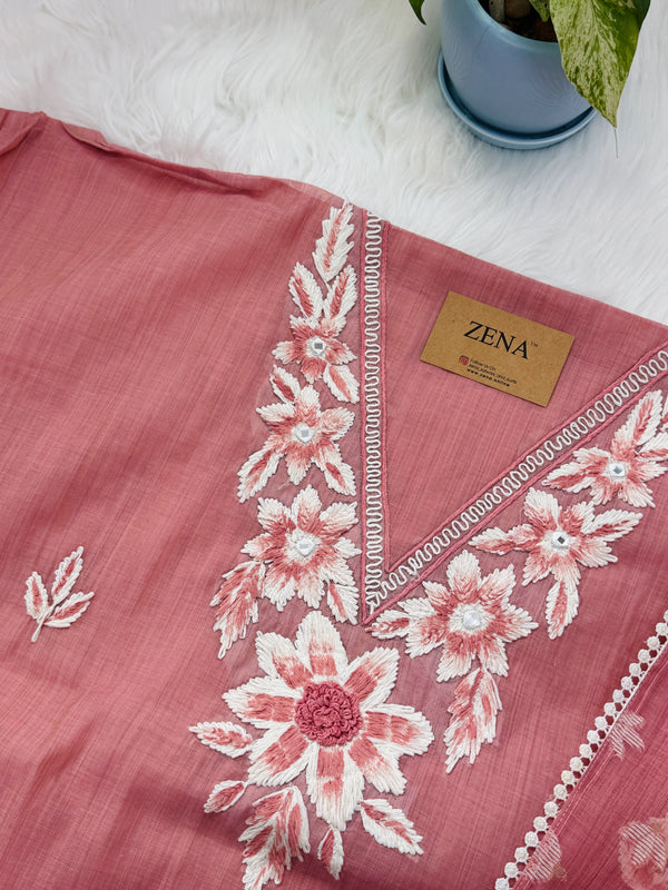 ✨ Jamdhani Cotton Unstitched Partywear Suit ✨