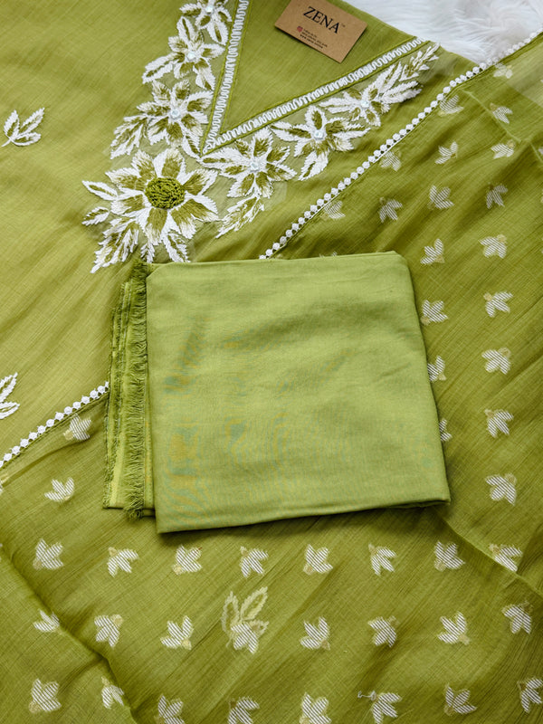 ✨ Jamdhani Cotton Unstitched Partywear Suit ✨