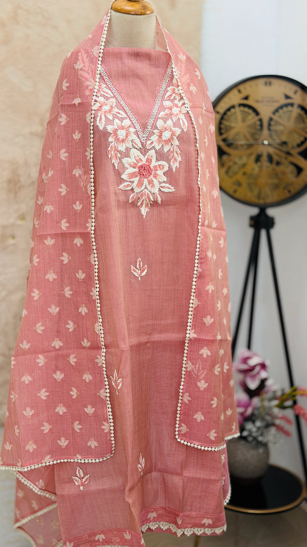 ✨ Jamdhani Cotton Unstitched Partywear Suit ✨