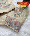 🌼✨ Onam Arrival | Linen Hand-Detailed Unstitched Suit ✨🌼