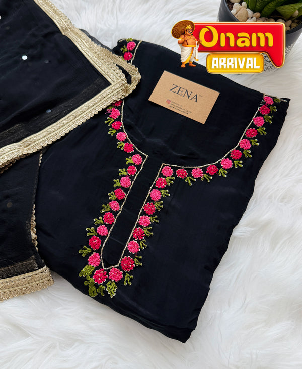✨ Crepe Hand-Detailed Unstitched Suit ✨