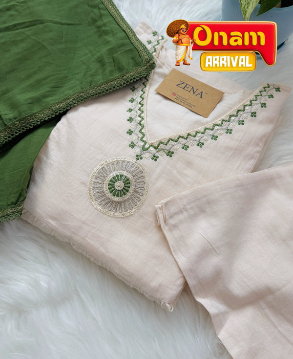 ✨ Mul Cotton Embroidered Anarkali Set ✨