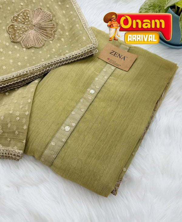 ✨ Crush Tissue Silk Jacquard Work Unstitched Suit ✨
