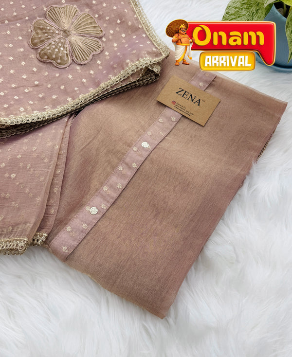 ✨ Crush Tissue Silk Jacquard Work Unstitched Suit ✨