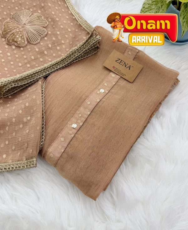 ✨ Crush Tissue Silk Jacquard Work Unstitched Suit ✨