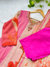 Tissue silk mirror work kurti set