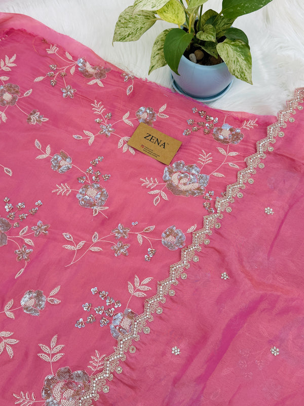 ✨ Premium Tissue Silk Handwork Unstitched Suit ✨