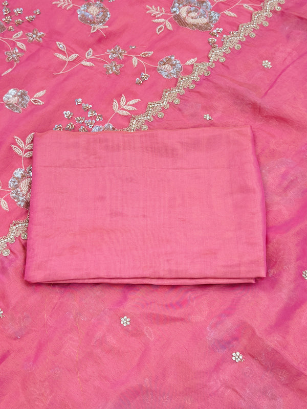 ✨ Premium Tissue Silk Handwork Unstitched Suit ✨