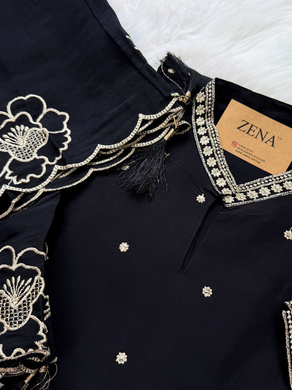 ✨ Roman Silk Embroidered Party Wear Kurti Set ✨