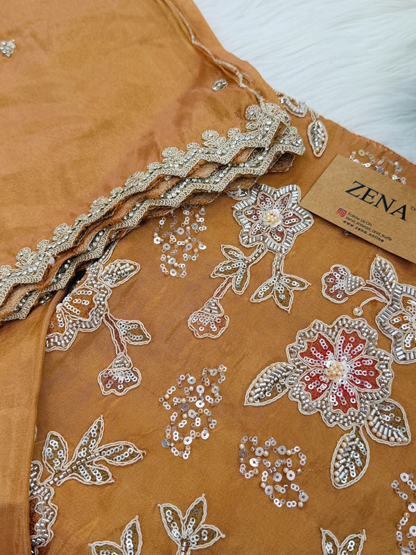 ✨ Premium Cosmo Tissue Silk Handwork Unstitched Suit ✨