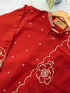 ✨ Roman Silk Embroidered Party Wear Kurti Set ✨