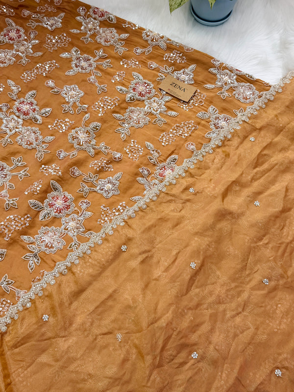 ✨ Premium Cosmo Tissue Silk Handwork Unstitched Suit ✨