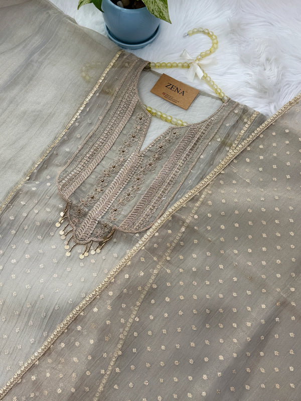 ✨ Tissue Silk Unstitched Partywear Suit ✨