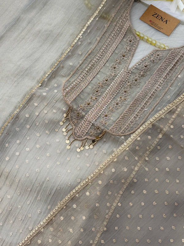 ✨ Tissue Silk Unstitched Partywear Suit ✨